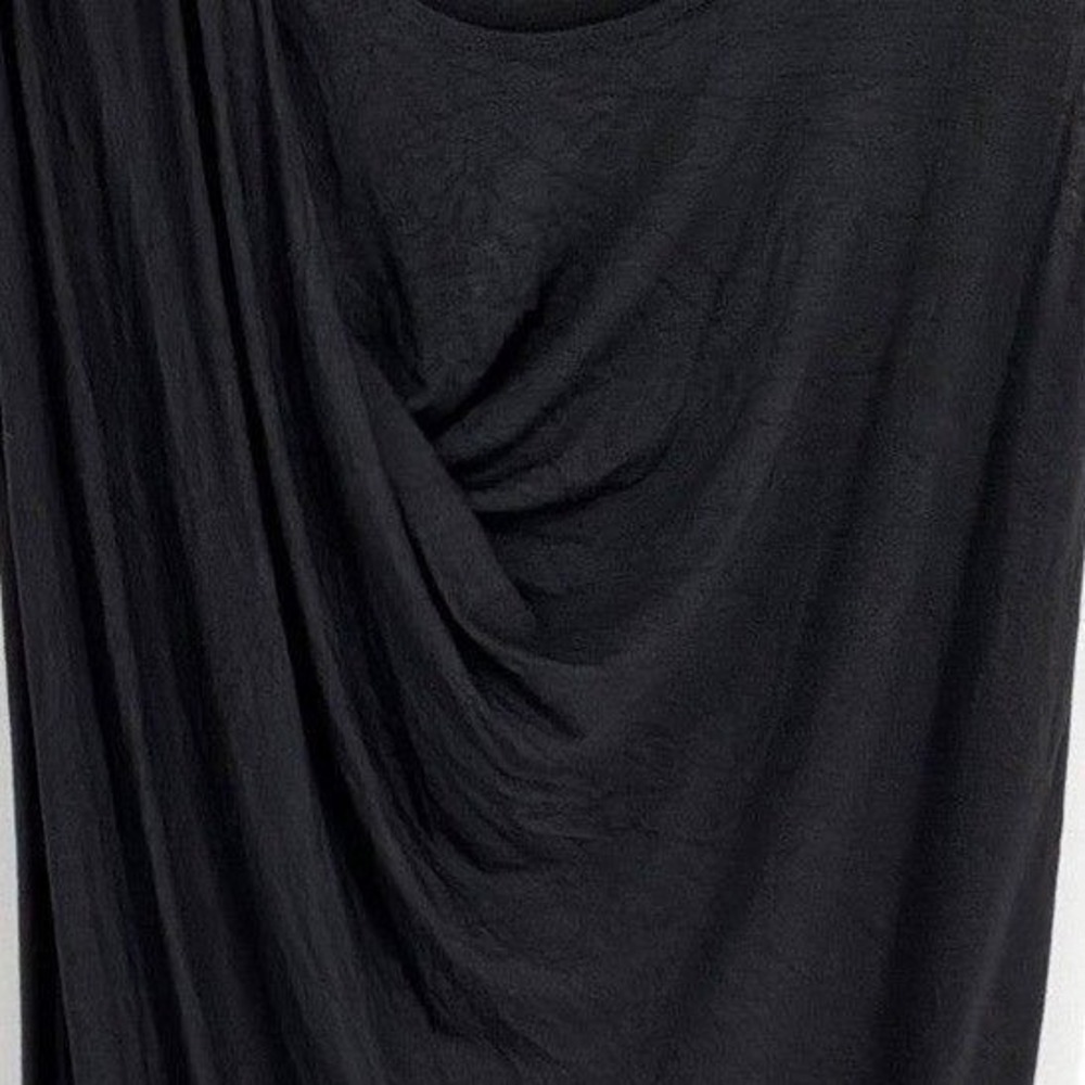 Vince Black Draped Twist Front Sleeveless Modal Wool Blend Top Small Made in USA - Picture 4 of 6
